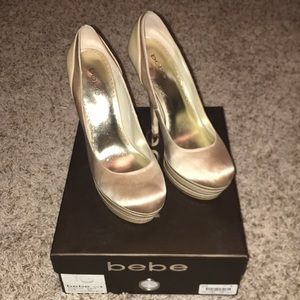 Bebe platform heels. Size 9. Color Beige.